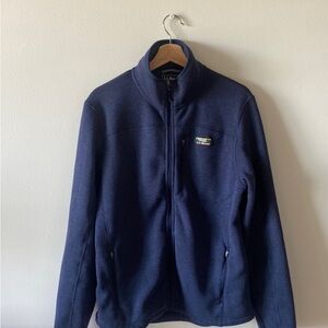L.L.Bean Fleece Full-Zip Jacket blue medium regular sweater style